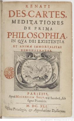Title page of the Meditations